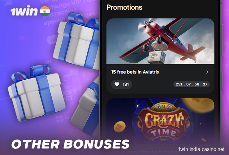 What bonuses are available in the 1win app—parlay bets, free spins, and more