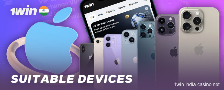 iOS devices for the 1Win India app