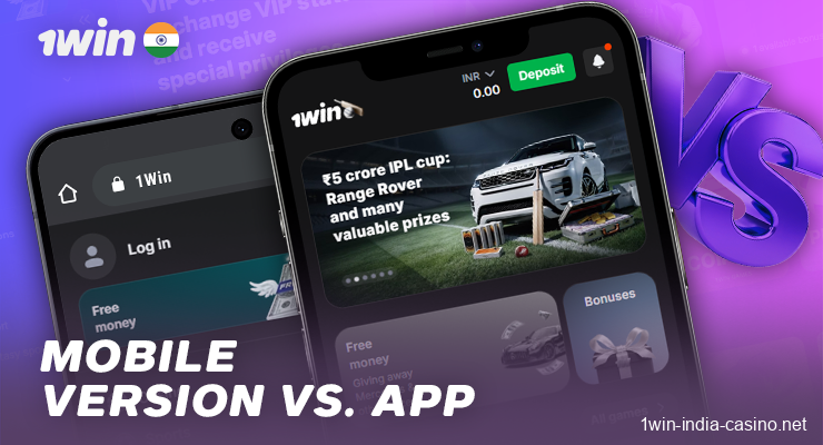 Comparison of the 1win browser version and the mobile app