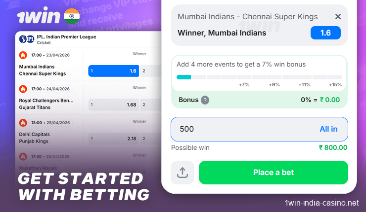 How to Place Bets on 1win India
