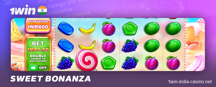 The popular Sweet Bonanza slot at 1Win Casino