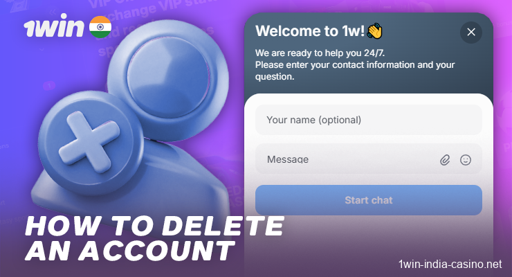 Delete a player account from India at 1Win Casino