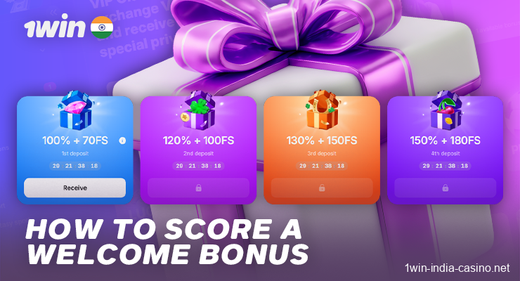 Get your 1win welcome bonus after signing up